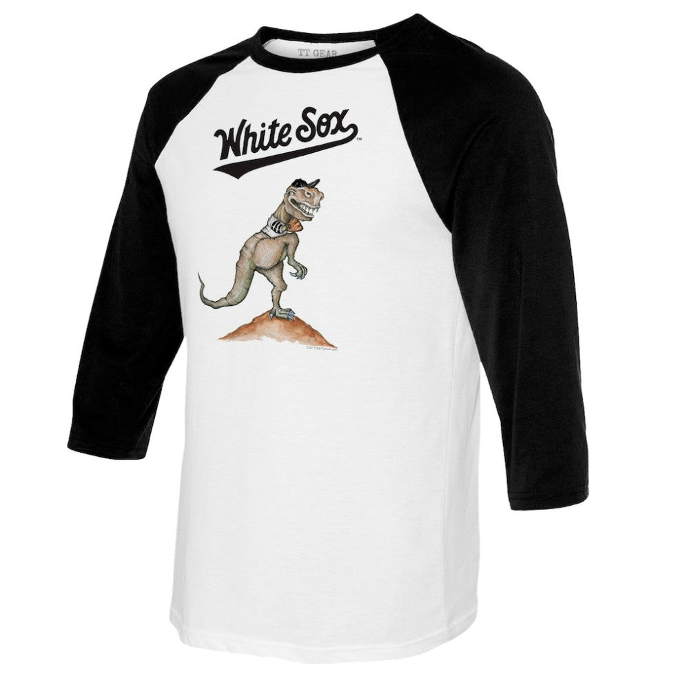 Chicago White Sox Tiny Turnip Youth TT Rex Raglan 3/4 Sleeve T-Shirt White/Black