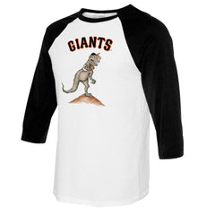 San Francisco Giants Tiny Turnip Youth TT Rex Raglan 3/4 Sleeve T-Shirt White/Black