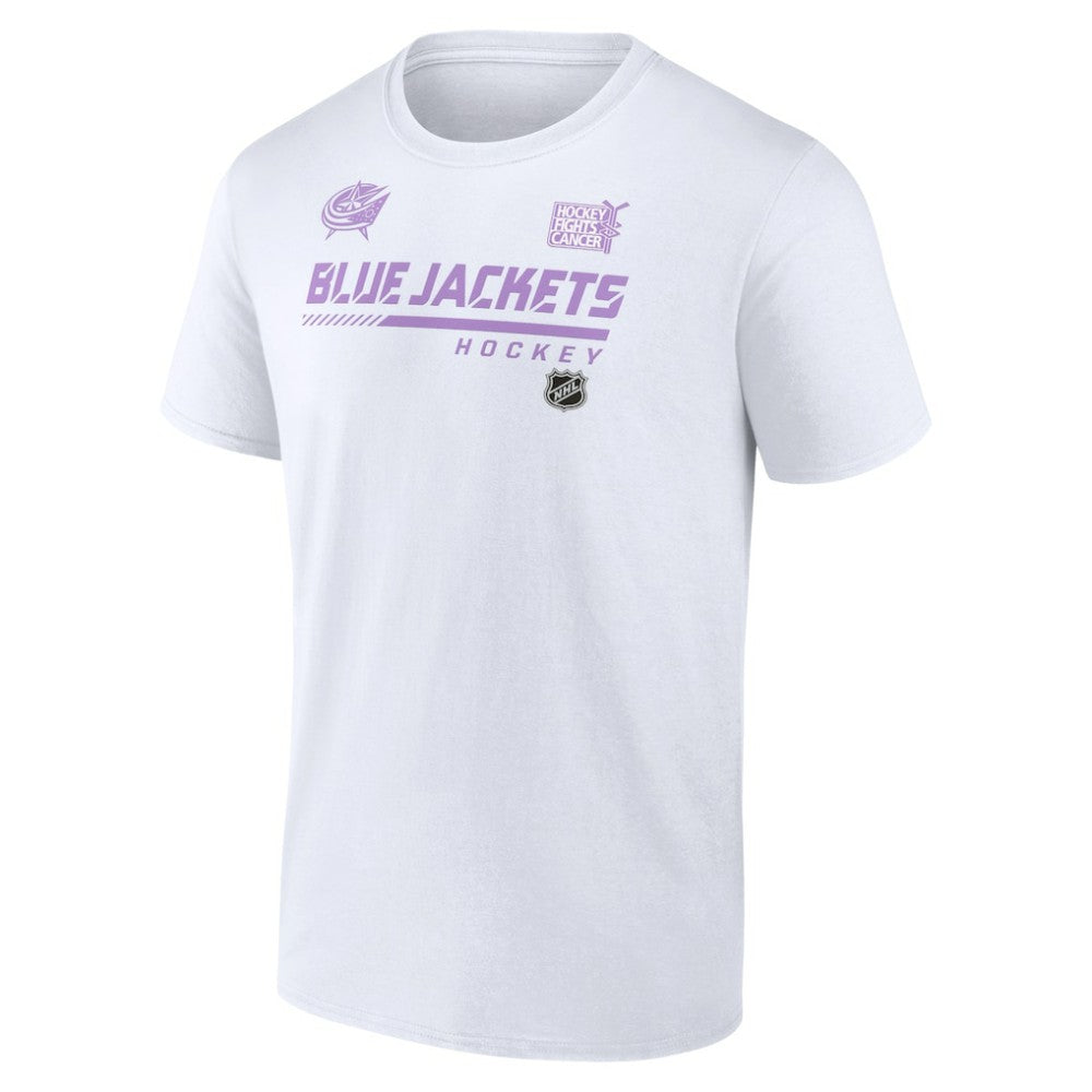 Columbus Blue Jackets NHL Hockey Fights Cancer T-Shirt White