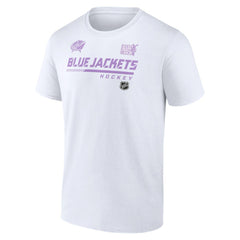 Columbus Blue Jackets NHL Hockey Fights Cancer T-Shirt White