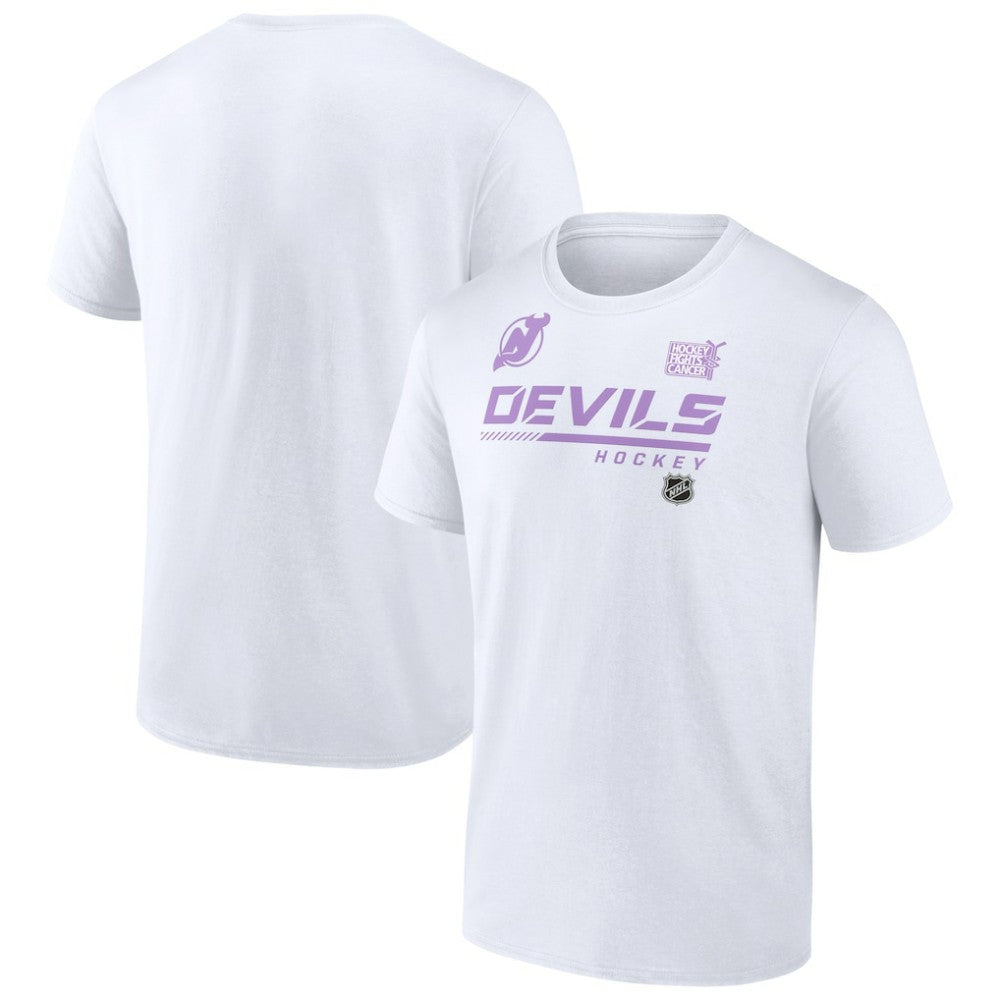 New Jersey Devils NHL Hockey Fights Cancer T-Shirt White
