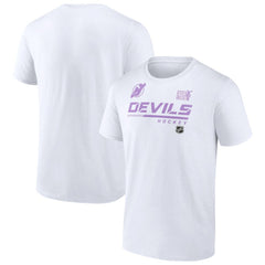 New Jersey Devils NHL Hockey Fights Cancer T-Shirt White