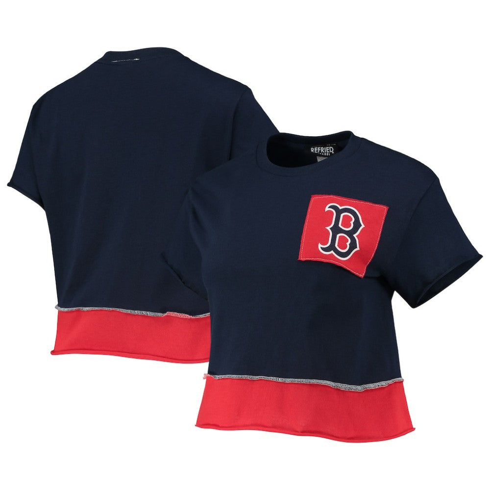 Boston Red Sox Refried Apparel Women's Cropped T-Shirt Navy