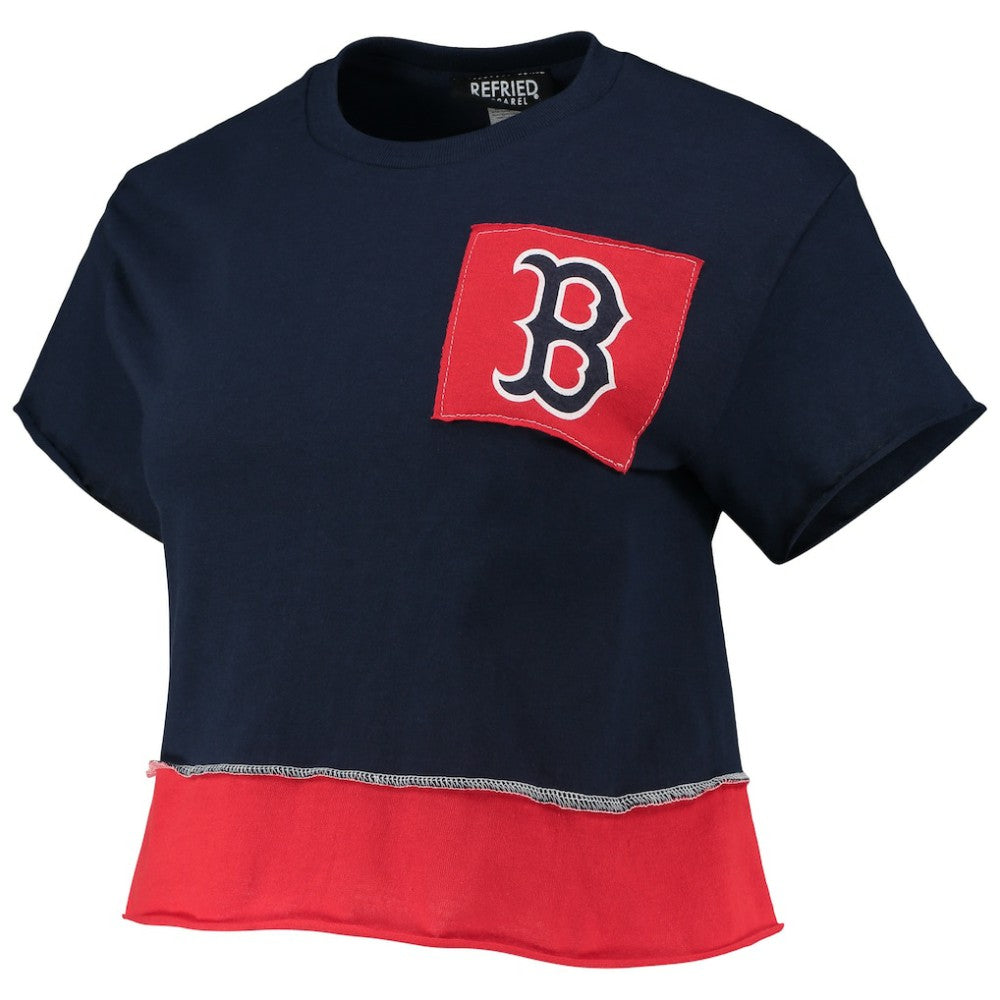 Boston Red Sox Refried Apparel Women's Cropped T-Shirt Navy