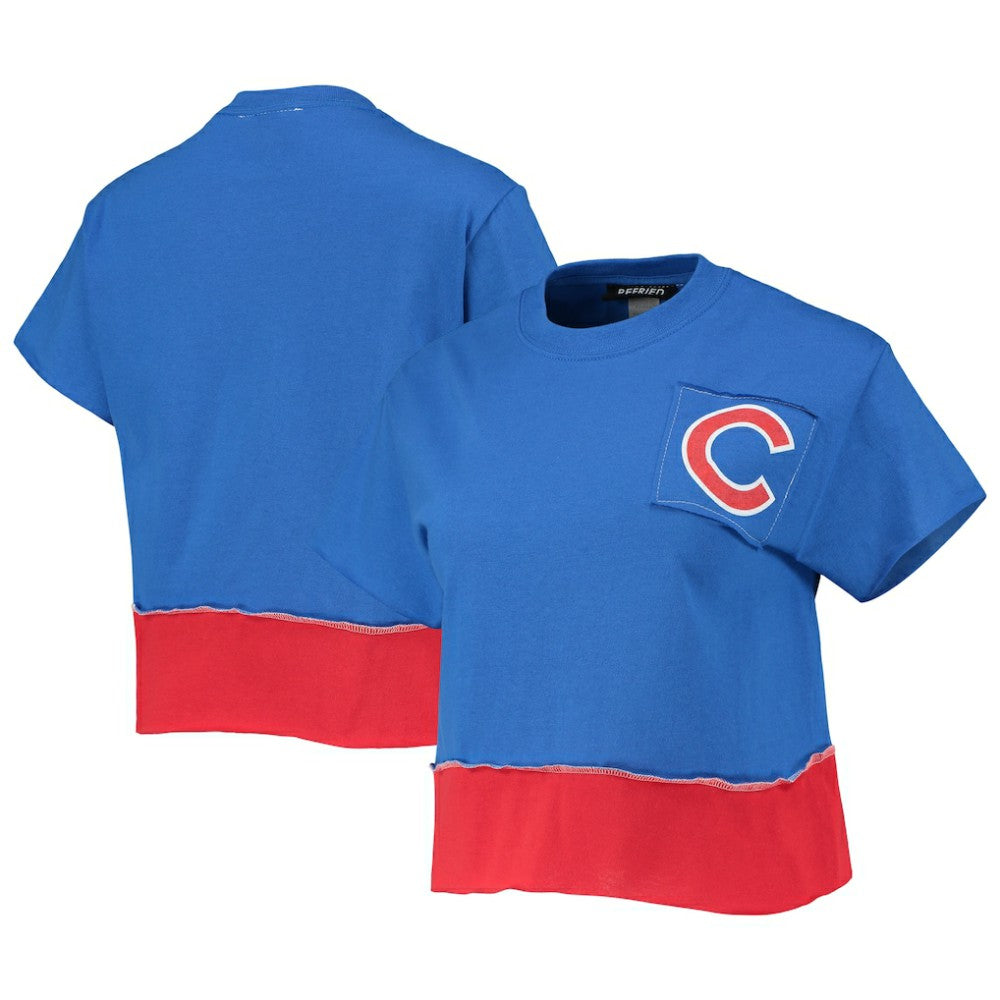 Chicago Cubs Refried Apparel Women's Cropped T-Shirt Royal