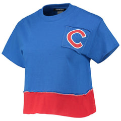 Chicago Cubs Refried Apparel Women's Cropped T-Shirt Royal