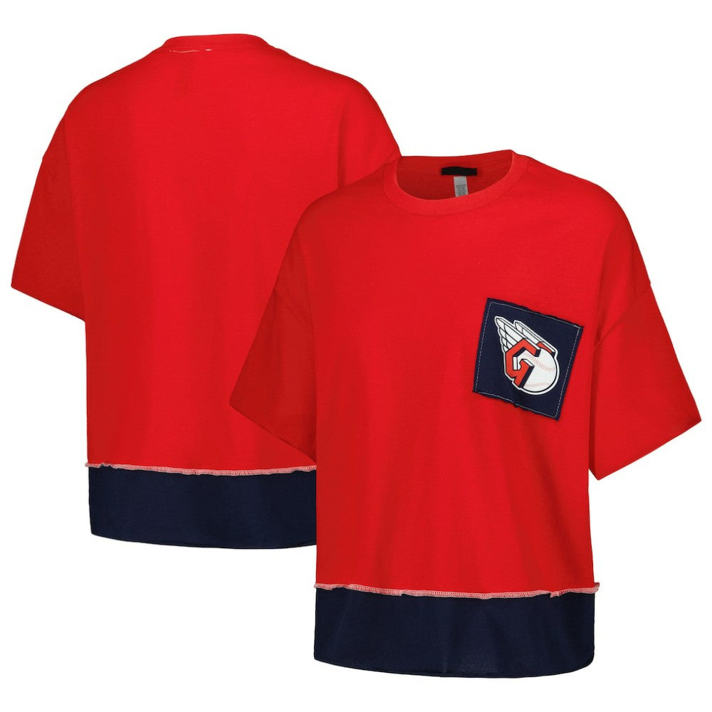 Cleveland Guardians Refried Apparel Women's Cropped T-Shirt Red