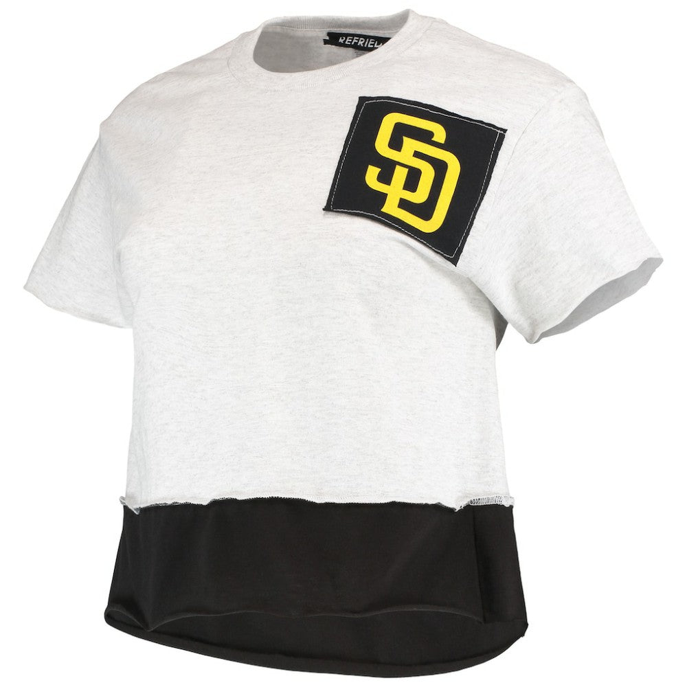 San Diego Padres Refried Apparel Women's Cropped T-Shirt Gray