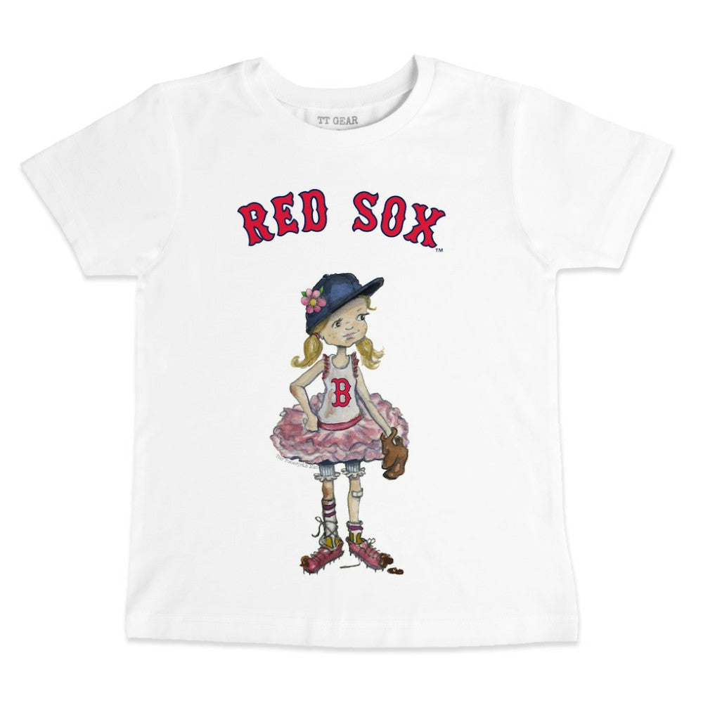 Boston Red Sox Tiny Turnip Youth Baseball Babes T-Shirt White
