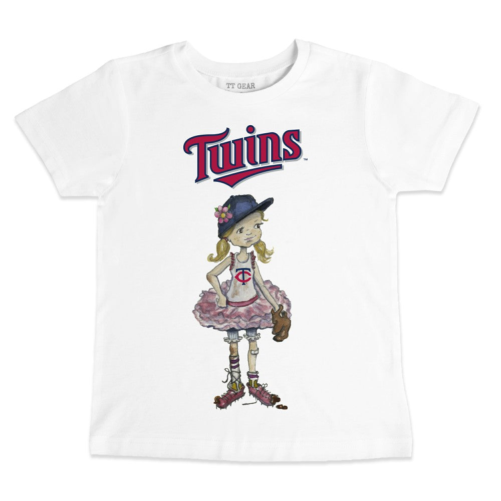 Minnesota Twins Tiny Turnip Youth Baseball Babes T-Shirt White