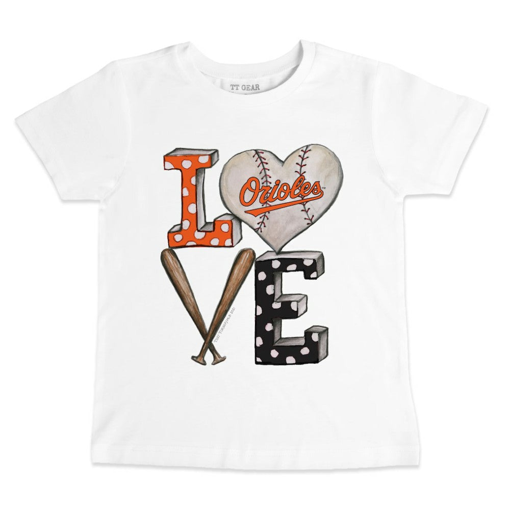 Baltimore Orioles Tiny Turnip Youth Baseball Love T-Shirt White