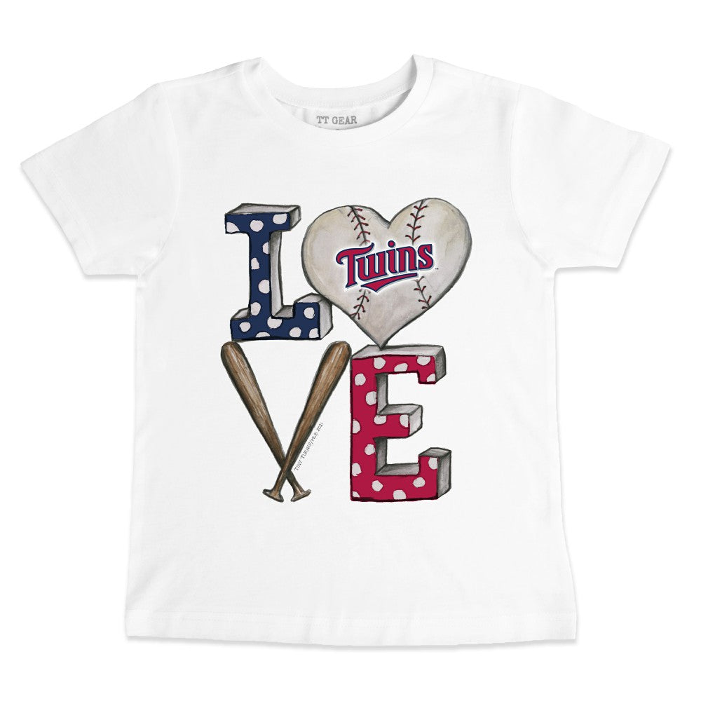 Minnesota Twins Tiny Turnip Youth Baseball Love T-Shirt White