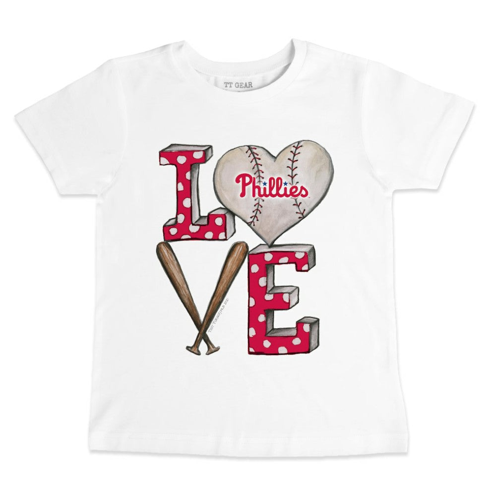 Philadelphia Phillies Tiny Turnip Youth Baseball Love T-Shirt White