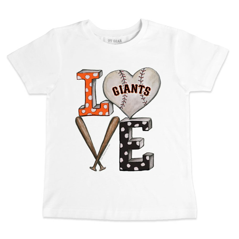 San Francisco Giants Tiny Turnip Youth Baseball Love T-Shirt White