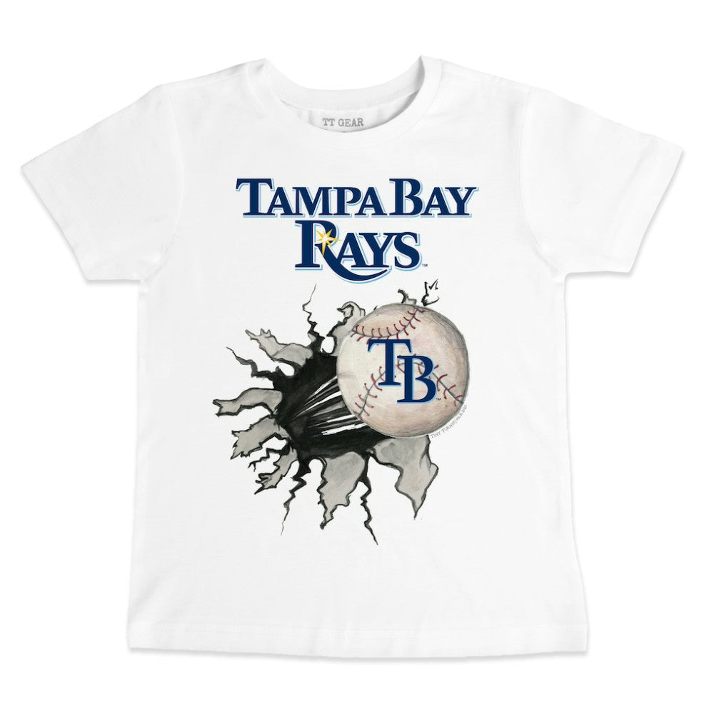 Tampa Bay Rays Tiny Turnip Youth Baseball Tear T-Shirt White