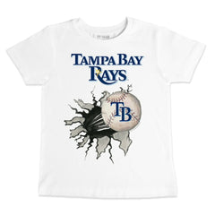 Tampa Bay Rays Tiny Turnip Youth Baseball Tear T-Shirt White