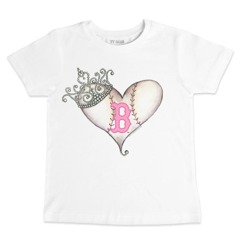 Boston Red Sox Tiny Turnip Youth Baseball Tiara Heart T-Shirt White