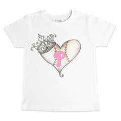 Philadelphia Phillies Tiny Turnip Youth Baseball Tiara Heart T-Shirt White