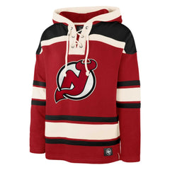 Jack Hughes New Jersey Devils '47 Player Lacer Pullover Hoodie Red