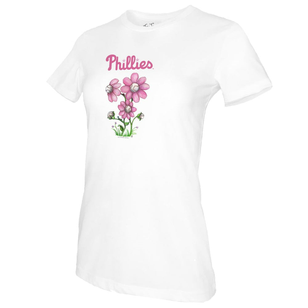 Philadelphia Phillies Tiny Turnip Women's Blooming Baseballs T-Shirt White