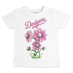 Los Angeles Dodgers Tiny Turnip Youth Blooming Baseballs T-Shirt White