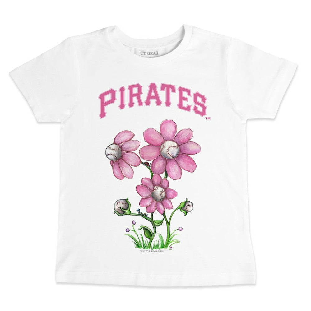 Pittsburgh Pirates Tiny Turnip Youth Blooming Baseballs T-Shirt White