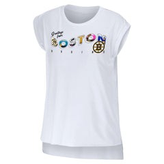 Boston Bruins WEAR by Erin Andrews Women's Greetings From Muscle T-Shirt White
