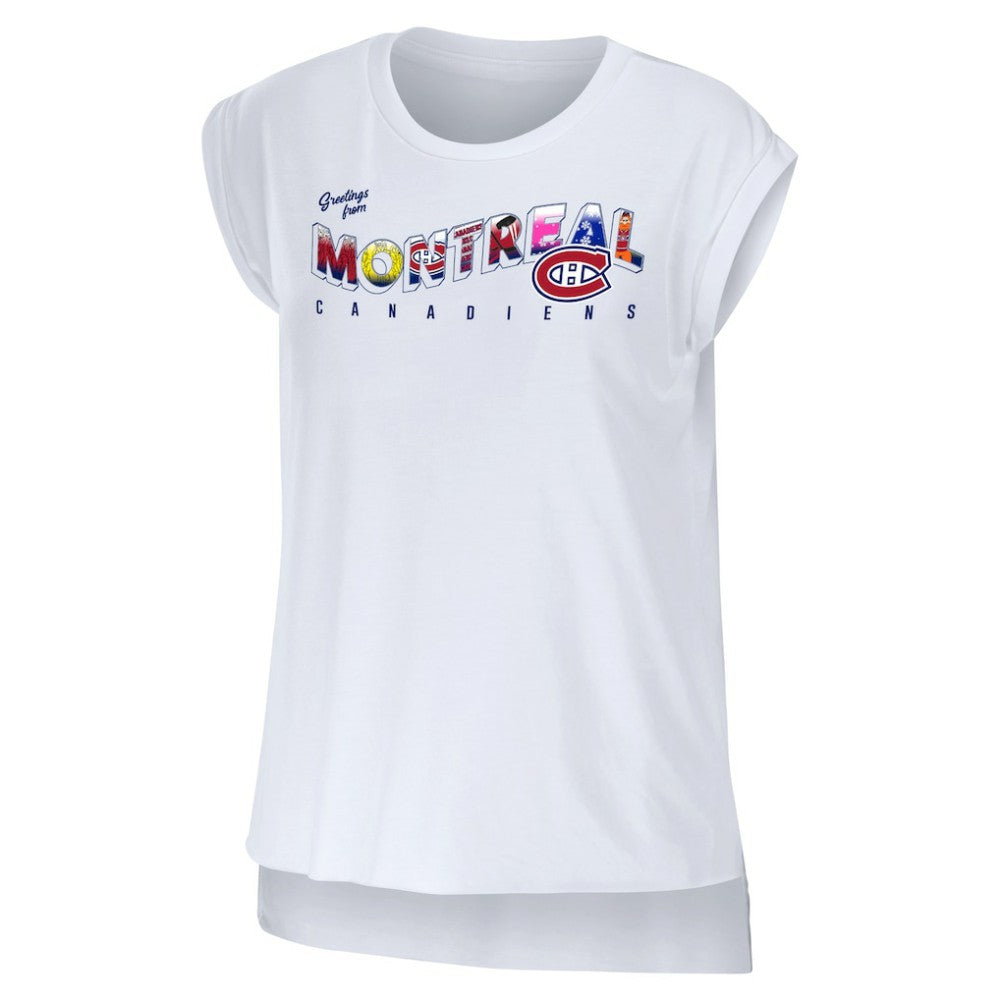 Montreal Canadiens WEAR by Erin Andrews Women's Greetings From Muscle T-Shirt White