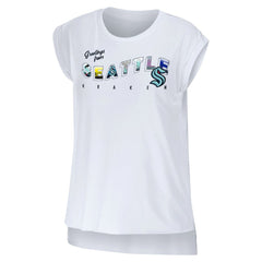 Seattle Kraken WEAR by Erin Andrews Women's Greetings From Muscle T-Shirt White