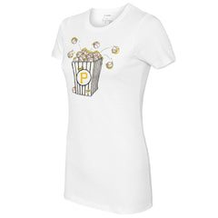 Pittsburgh Pirates Tiny Turnip Women's Popcorn T-Shirt White