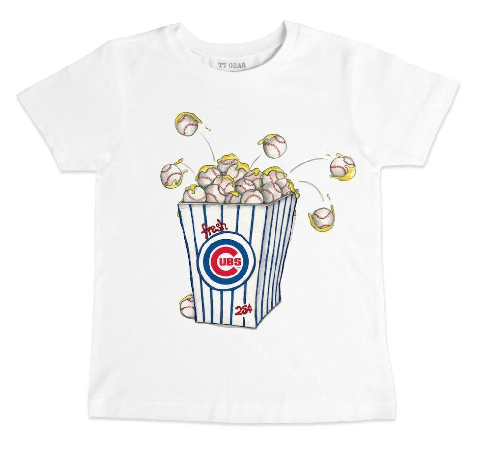 Chicago Cubs Tiny Turnip Youth Popcorn T-Shirt White