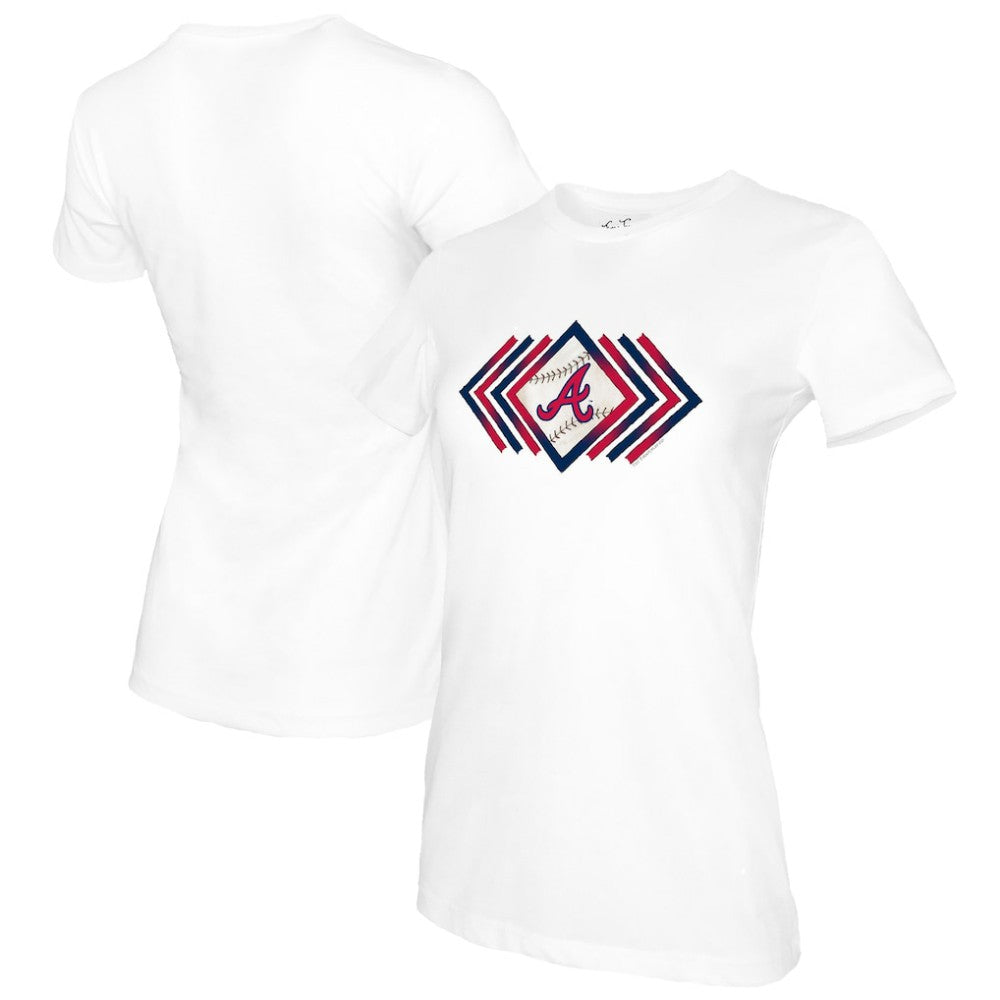 Atlanta Braves Tiny Turnip Women's Prism Arrows T-Shirt White