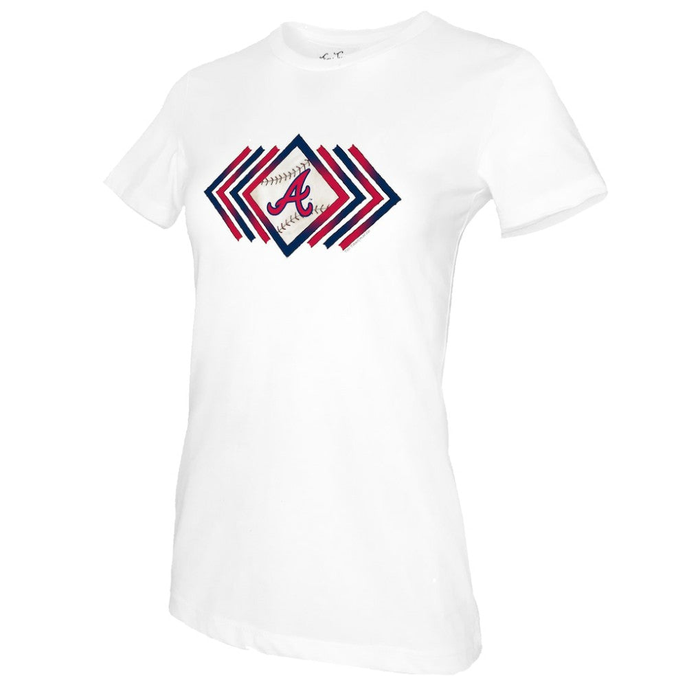 Atlanta Braves Tiny Turnip Women's Prism Arrows T-Shirt White