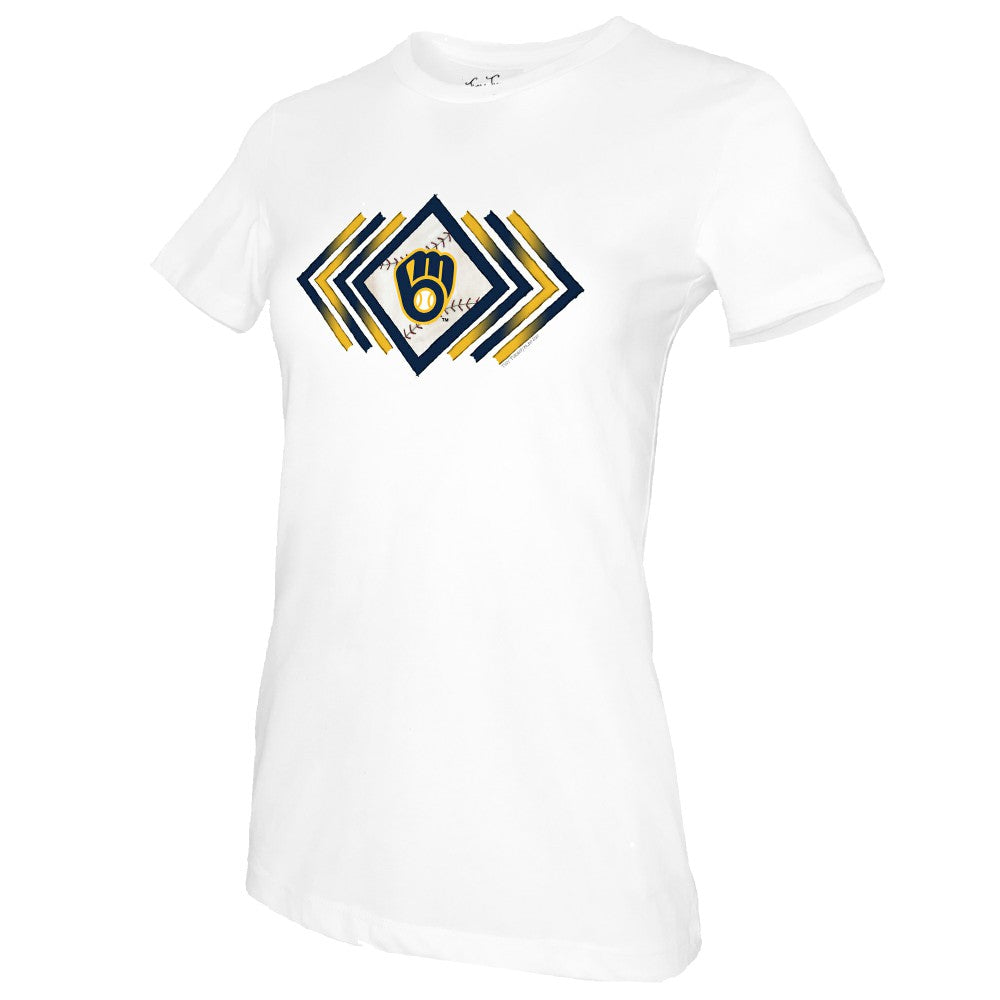 Milwaukee Brewers Tiny Turnip Women's Prism Arrows T-Shirt White