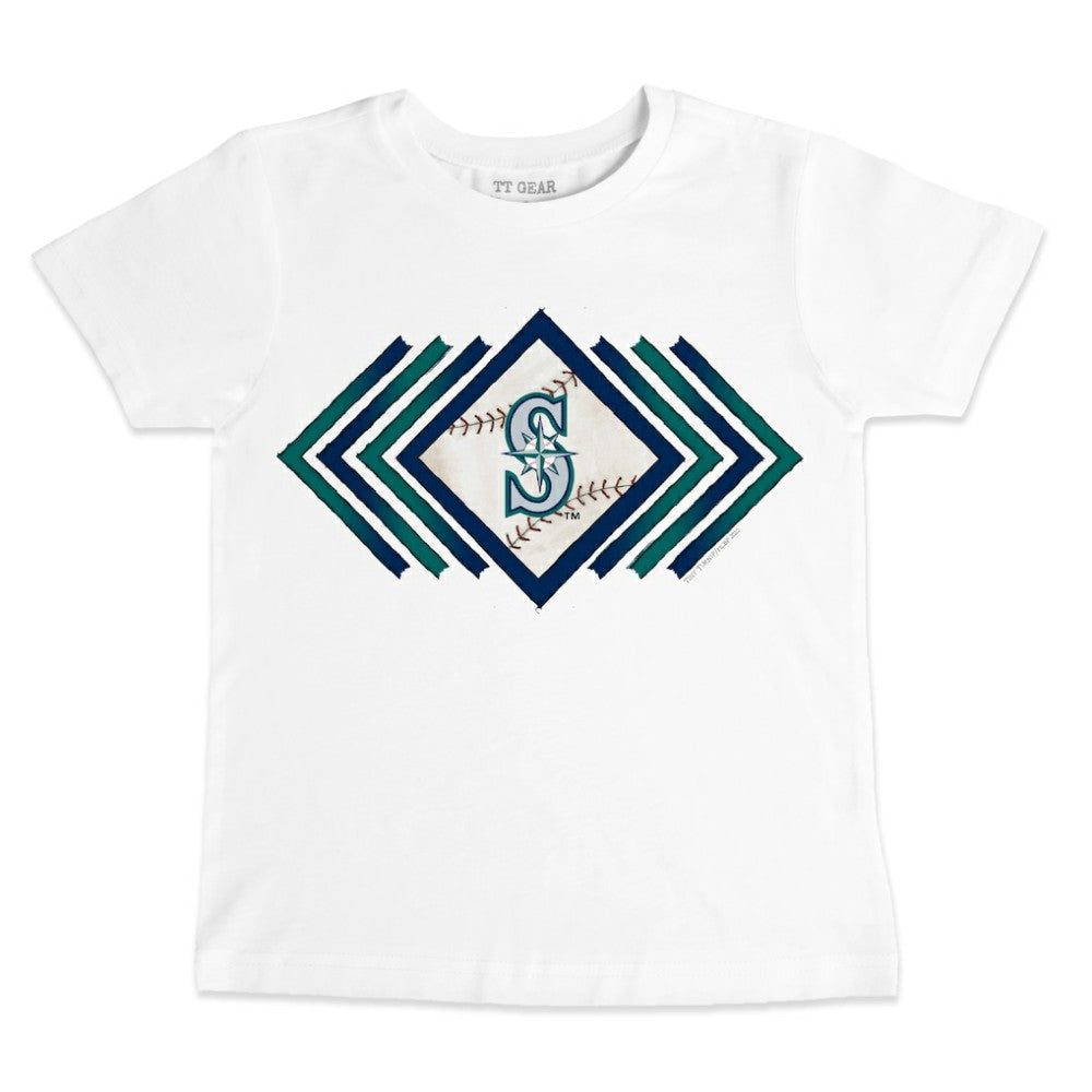 Seattle Mariners Tiny Turnip Youth Prism Arrows T-Shirt White