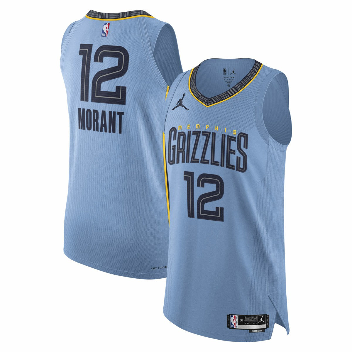 Ja Morant Memphis Grizzlies Jordan Brand Authentic Player Jersey - Statement Edition - Light Blue sale