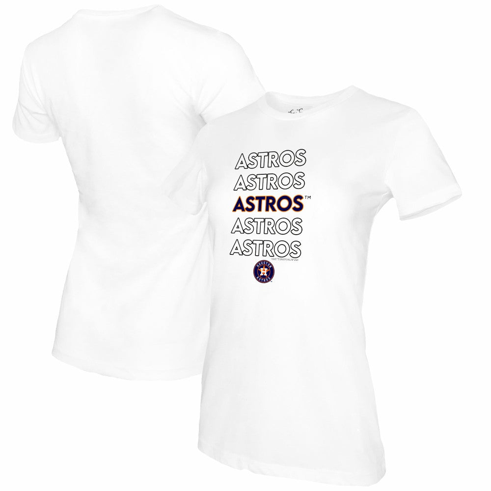 Houston Astros Tiny Turnip Women's Stacked T-Shirt White