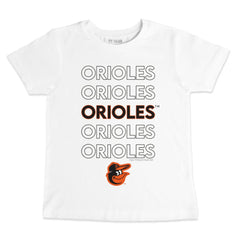 Baltimore Orioles Tiny Turnip Youth Stacked T-Shirt White