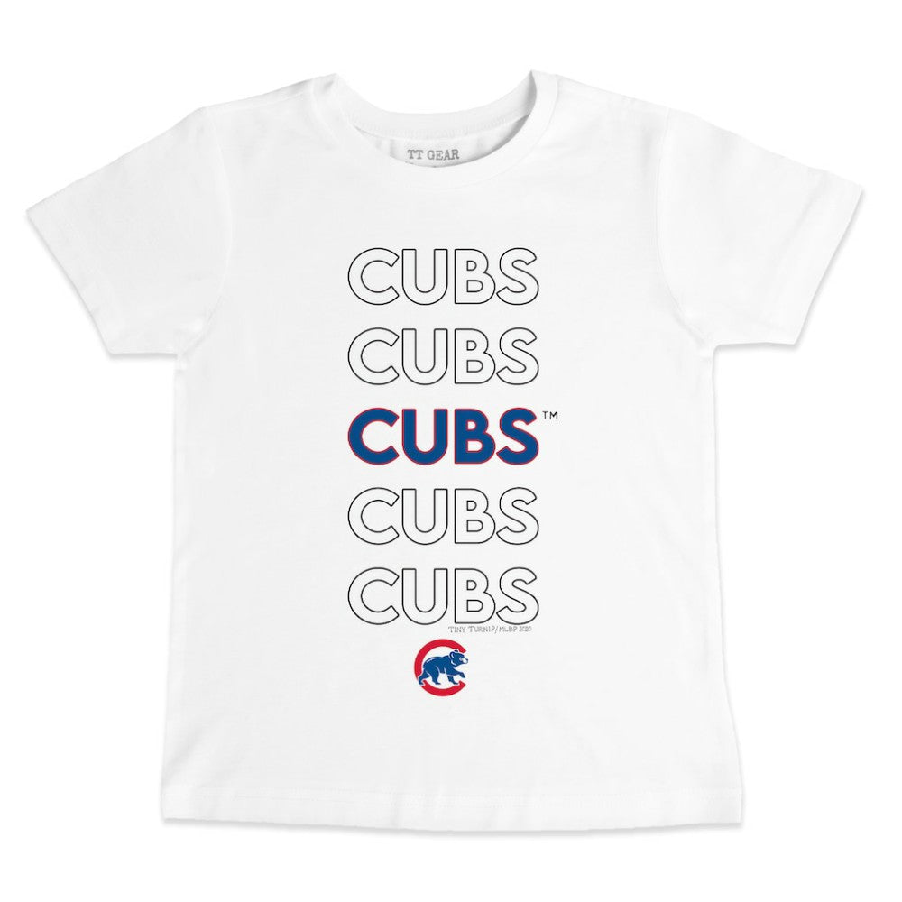 Chicago Cubs Tiny Turnip Youth Stacked T-Shirt White