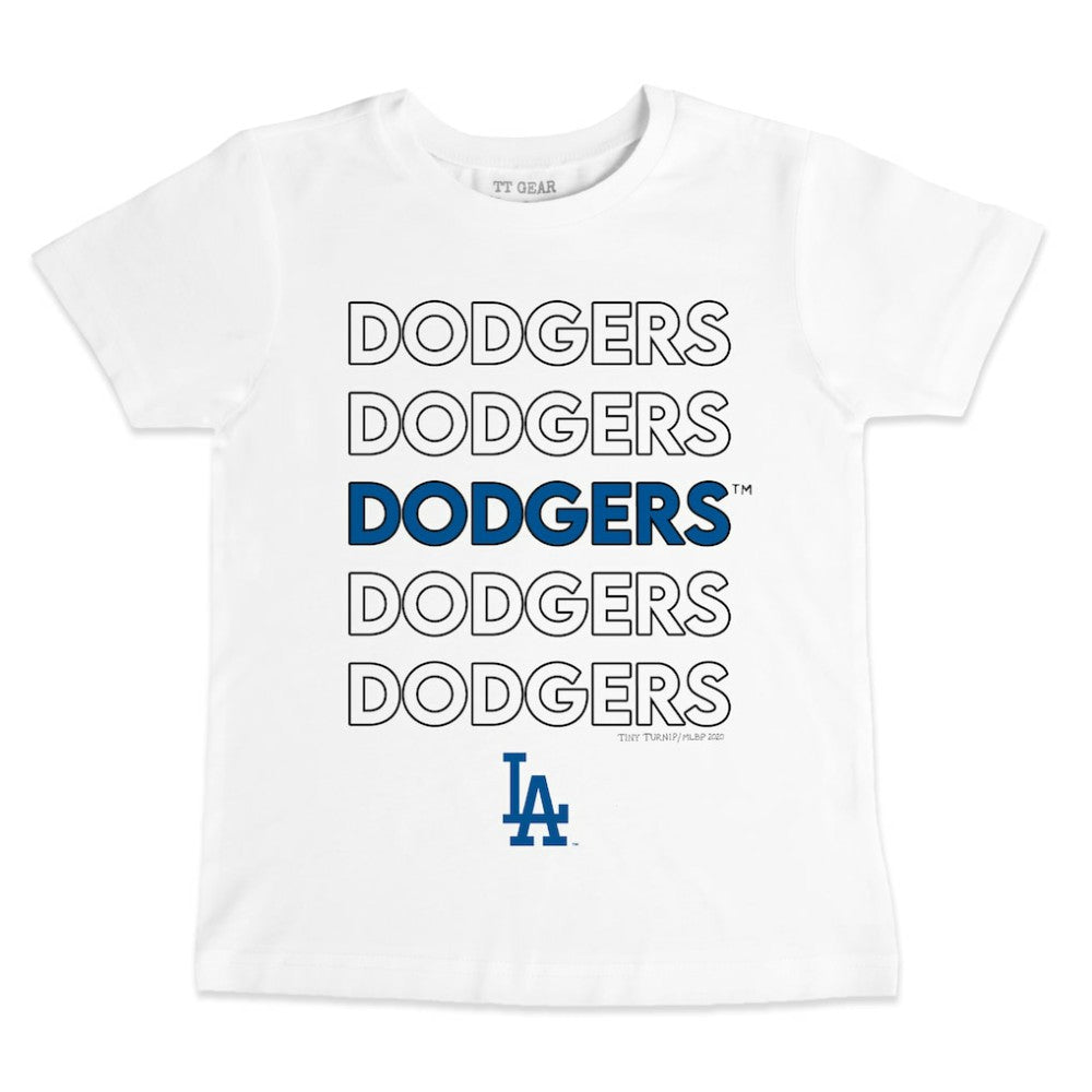 Los Angeles Dodgers Tiny Turnip Youth Stacked T-Shirt White