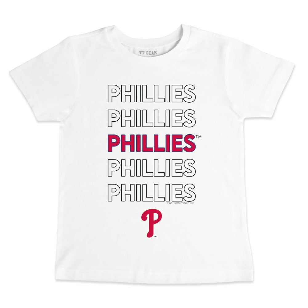 Philadelphia Phillies Tiny Turnip Youth Stacked T-Shirt White