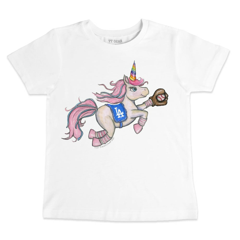 Los Angeles Dodgers Tiny Turnip Youth Unicorn T-Shirt White