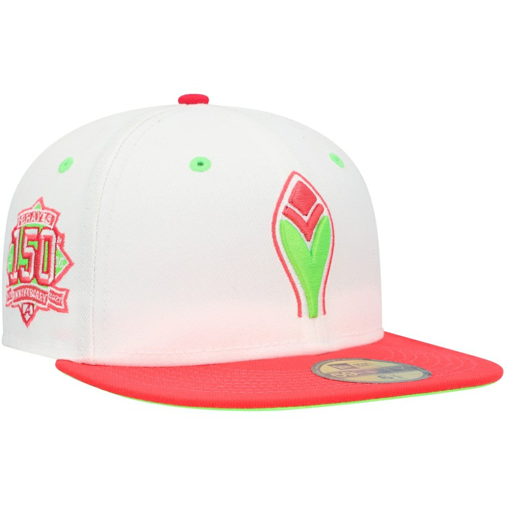 Atlanta Braves 150th Anniversary Strawberry Lolli 59FIFTY Fitted Hat White/Coral | New Era