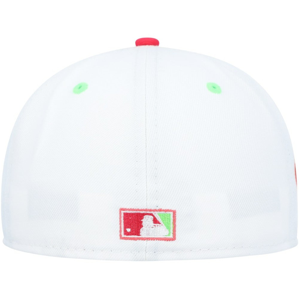 Chicago White Sox Cooperstown Collection Comiskey Park 75th Anniversary Strawberry Lolli 59FIFTY Fitted Hat White/Coral | New Era
