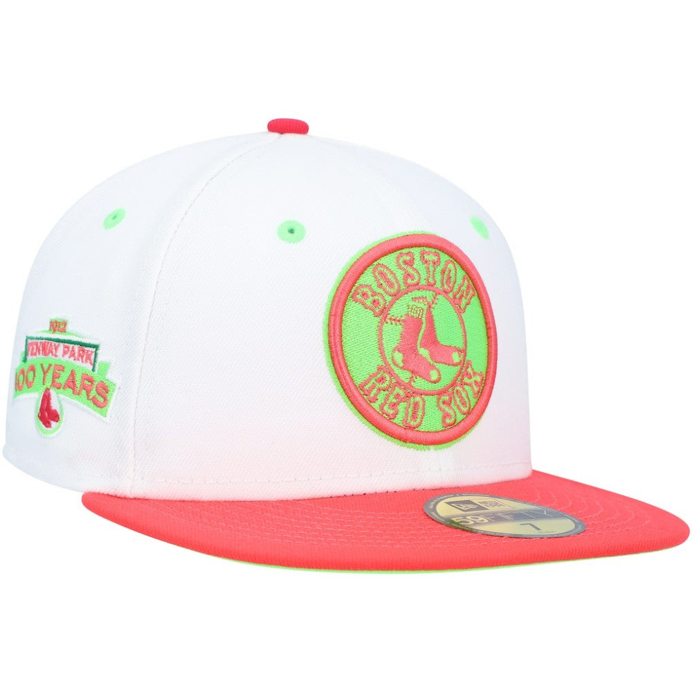Boston Red Sox  Fenway Park 100th Anniversary  Strawberry Lolli 59FIFTY Fitted Hat White/Coral | New Era