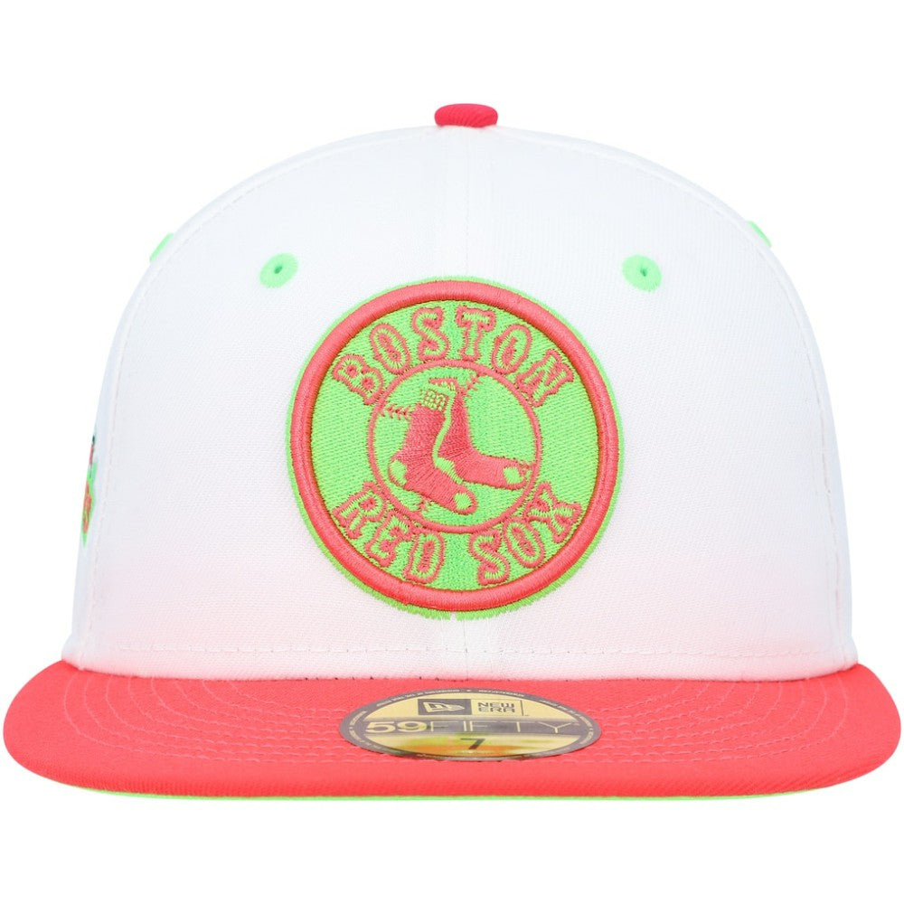 Boston Red Sox  Fenway Park 100th Anniversary  Strawberry Lolli 59FIFTY Fitted Hat White/Coral | New Era