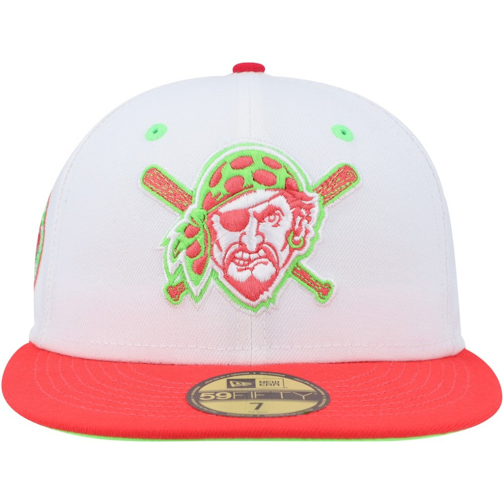Pittsburgh Pirates Three Rivers Stadium 30th Anniversary Strawberry Lolli 59FIFTY Fitted Hat White/Coral | New Era