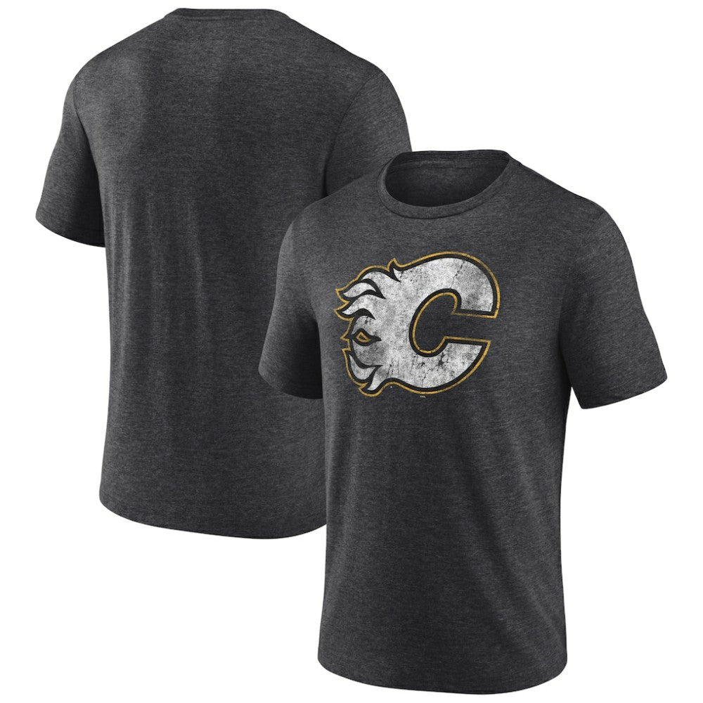 Calgary Flames Wraparound Tri-Blend T-Shirt Charcoal
