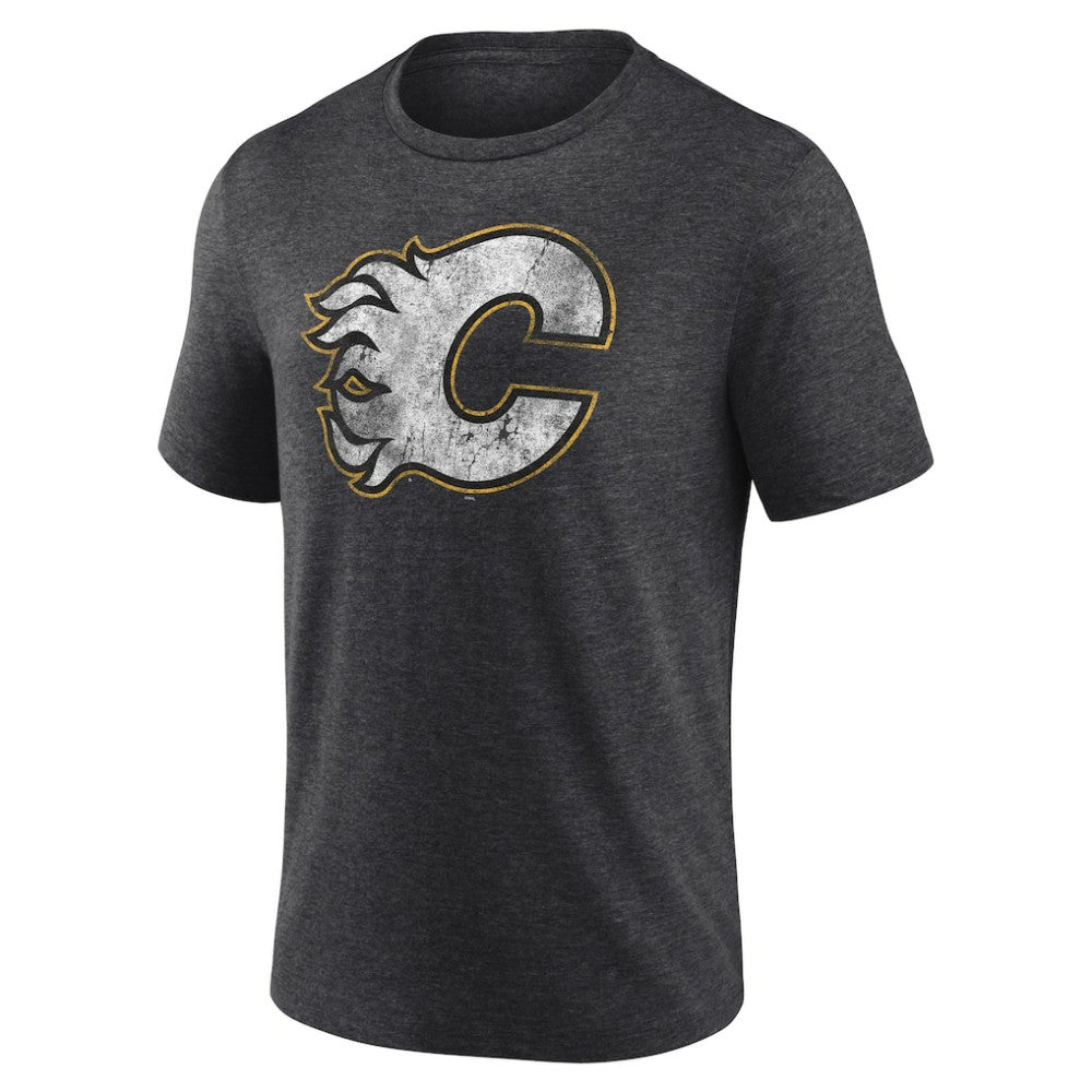 Calgary Flames Wraparound Tri-Blend T-Shirt Charcoal