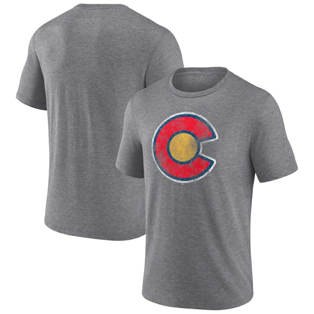 Colorado Avalanche Wraparound Tri-Blend T-Shirt Heather Gray